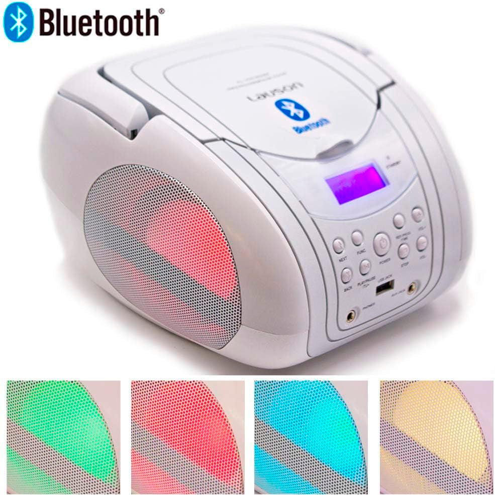 Reproductor CD Lauson MX22 CD-MP3 con Luces LED y Bluetooth y Radio FM