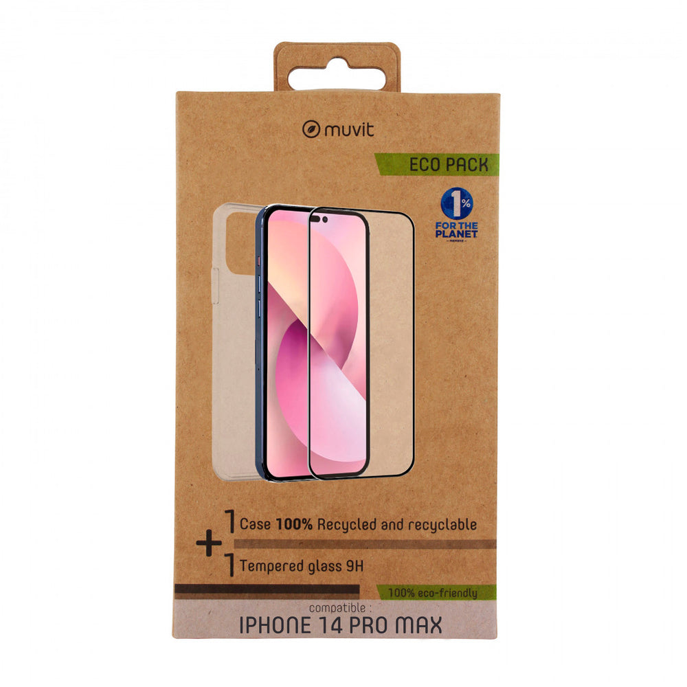 Pack Muvit for Change Apple iPhone 14 Pro MAX funda cristal soft+protector
