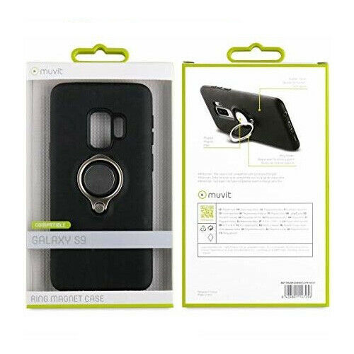 Funda Muvit ring magnetica para Samsung Galaxy S9 negra.