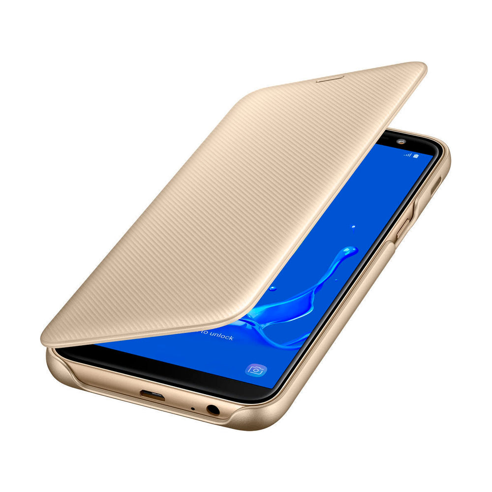 Funda original Samsung Flip Wallet para Samsung Galaxy J6 dorado