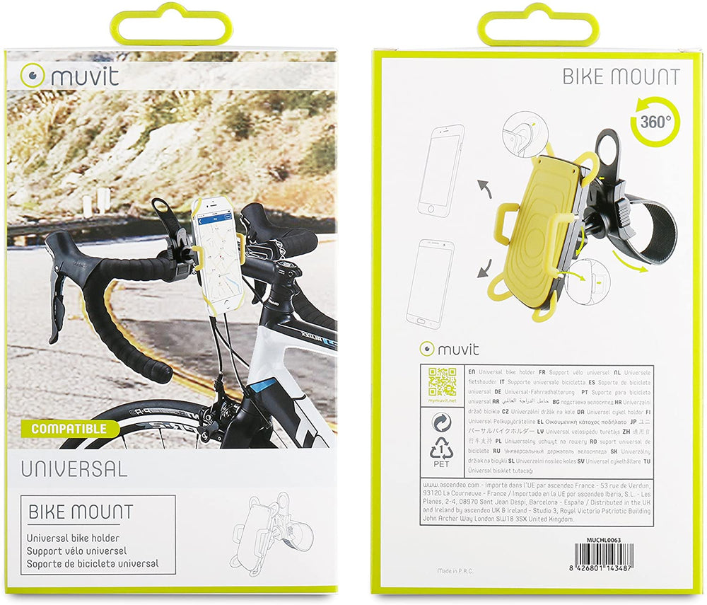 Soporte bicicleta/moto universal Muvit MUCHL0063 Hasta 6» color amarillo.