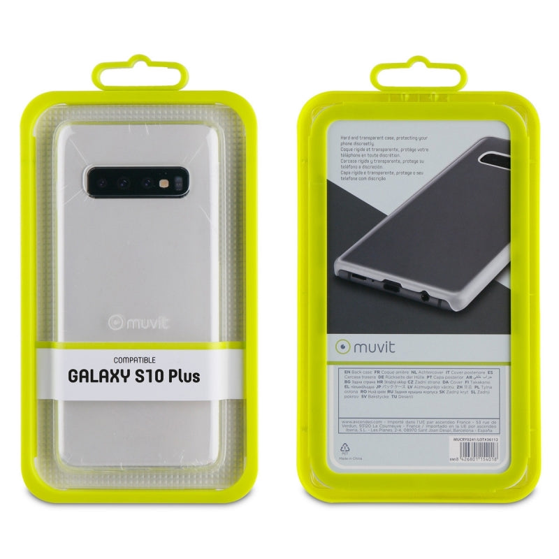 Carcasa Muvit Cristal Samsung Galaxy S10 Plus transparente.