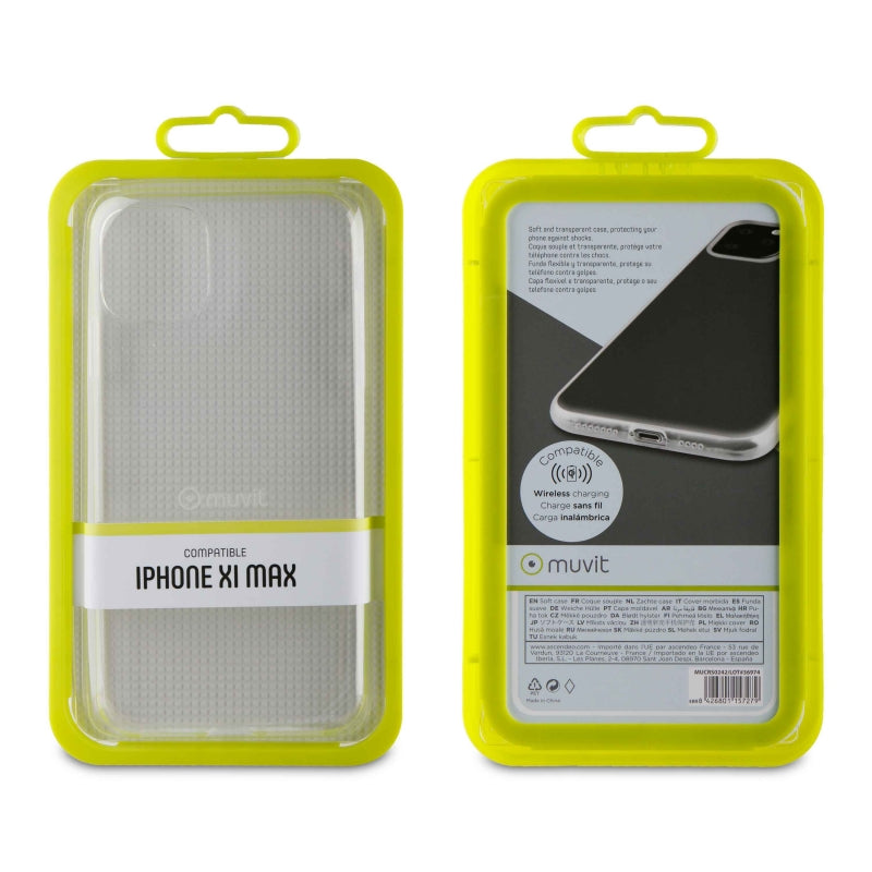Funda Muvit Cristal Soft para Apple iPhone 11 Pro Max transparente.