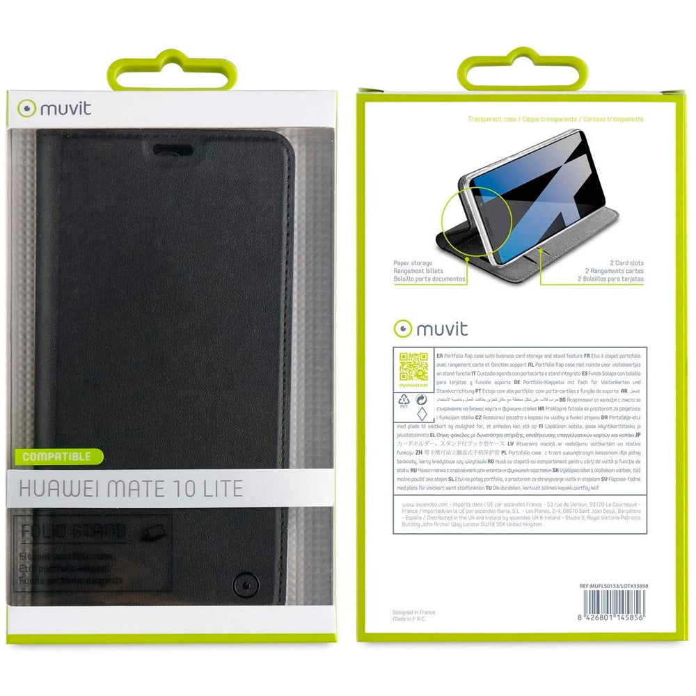 Funda Muvit Folio con Funcion Soporte y Tarjetero para Huawei Mate 10 Lite