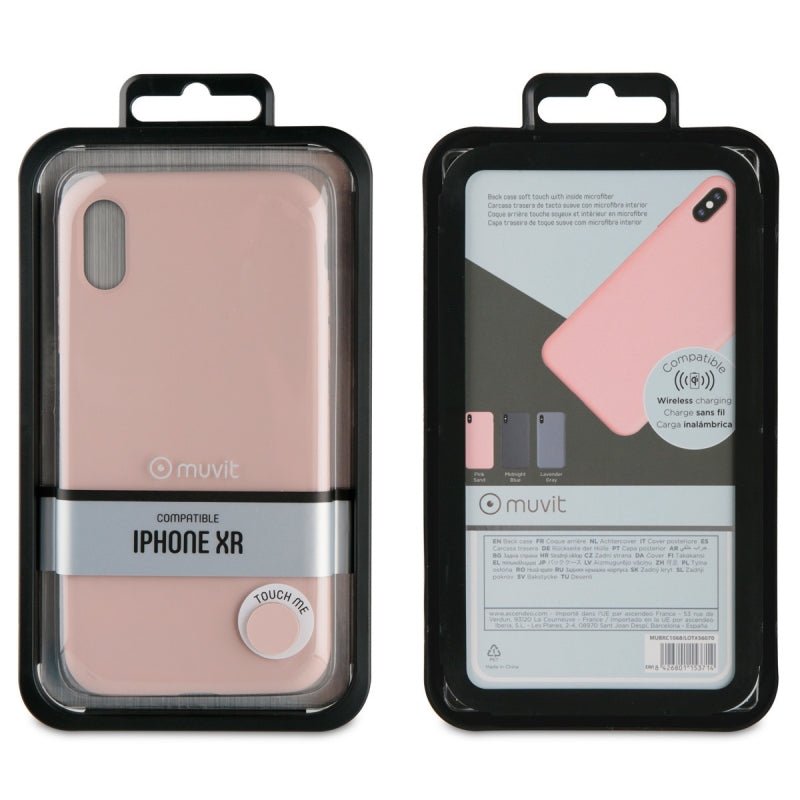 Carcasa Muvit para Apple iPhone XR Liquid Edition pink sand.