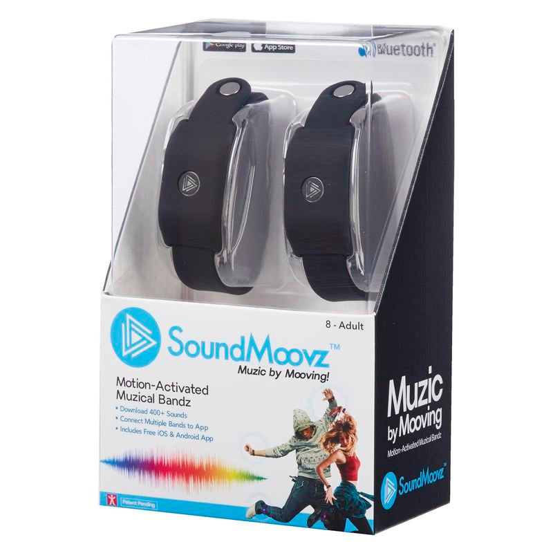 SoundMoovz Muzic by dancing! Set 2 Pulseras musicales interactivas negras(NUEVA)