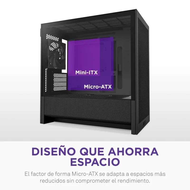 Torre completa Midi Tower H3 Flow Negro Vidrio Templado negra