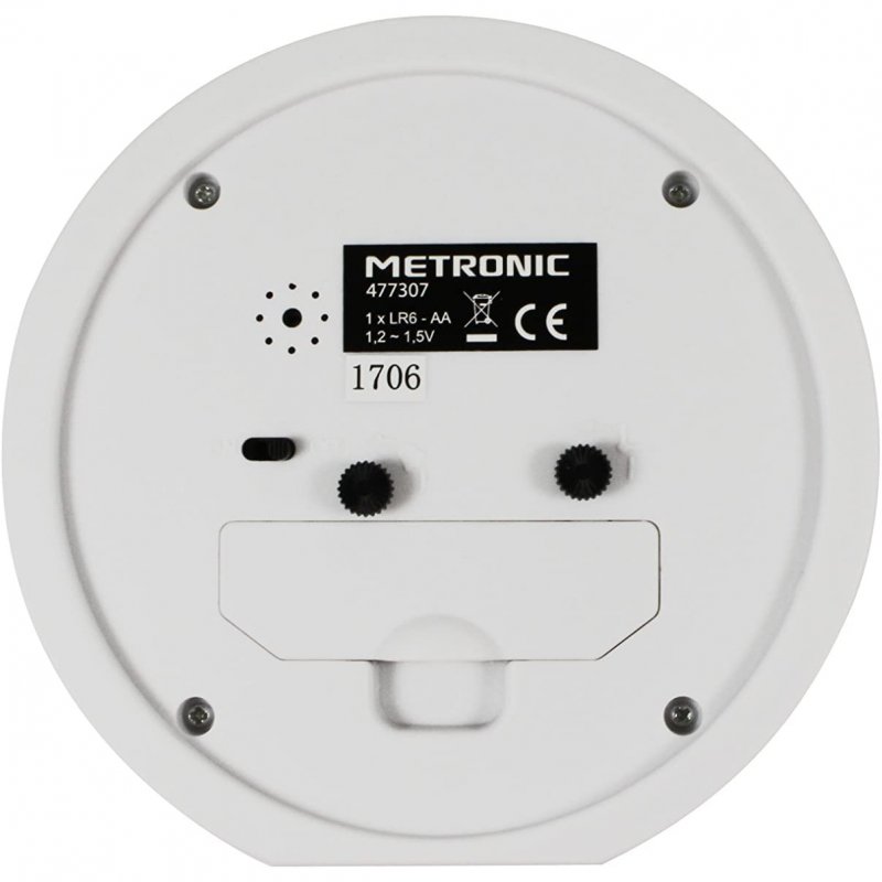 Despertador Metronic 477307 Clásico Blanco