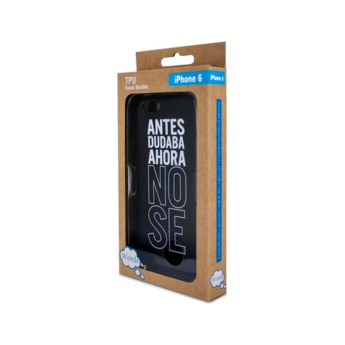 Carcasa Words WOCT020 tacto de goma para Apple iPhone 6/6s Negro.