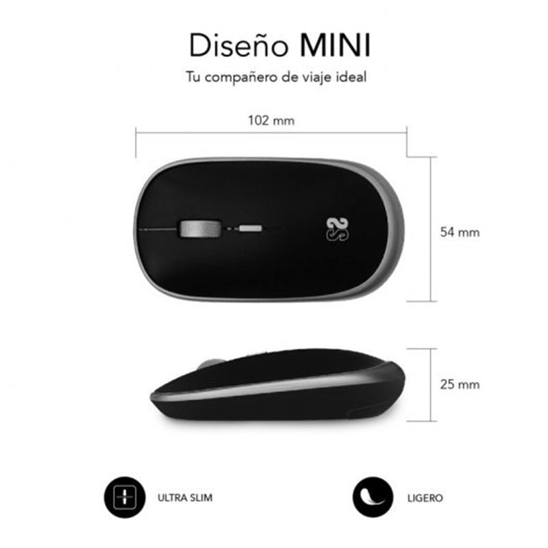 Mini Ratón Subblim wireless gris espacial