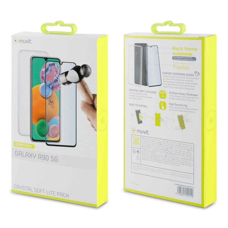Pack Muvit Samsung Galaxy A90 5G Cristal Soft transparente + protector pantalla