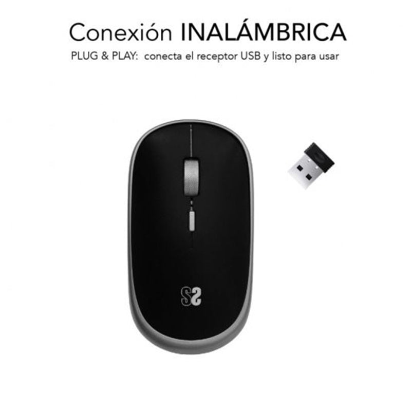 Mini Ratón Subblim wireless gris espacial