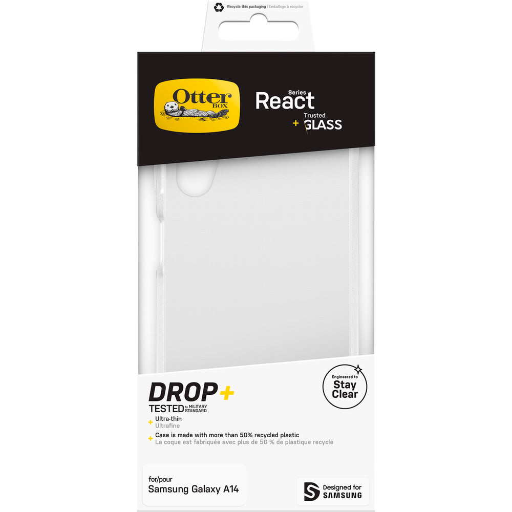 React Funda + Protector Trusted Glass para Samsung Galaxy A14 transparente