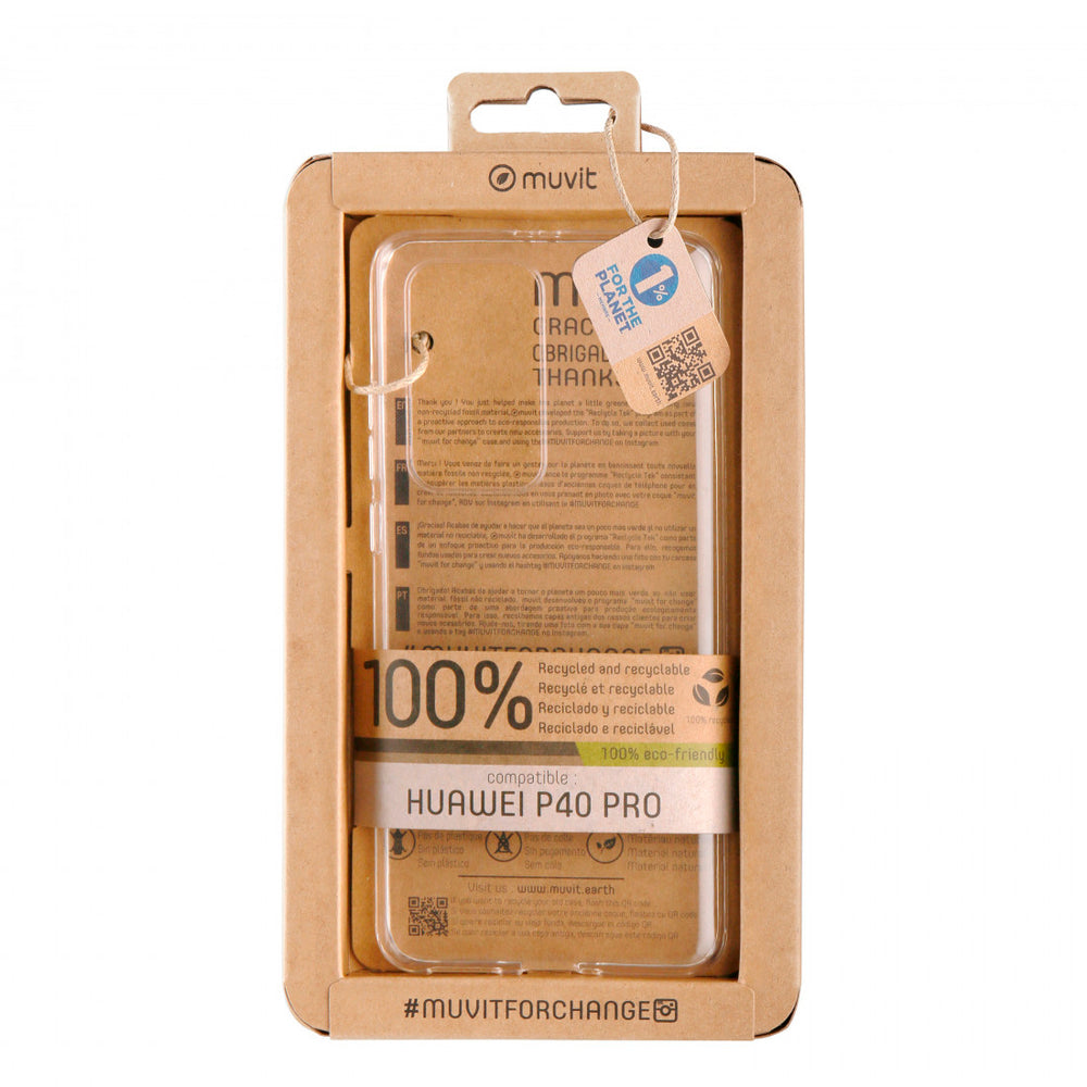 Funda Muvit for Change recycletek para Huawei P40 Pro transparente