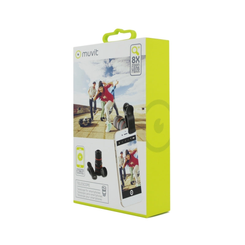 Teleobjetivo Muvit 8X universal negro.