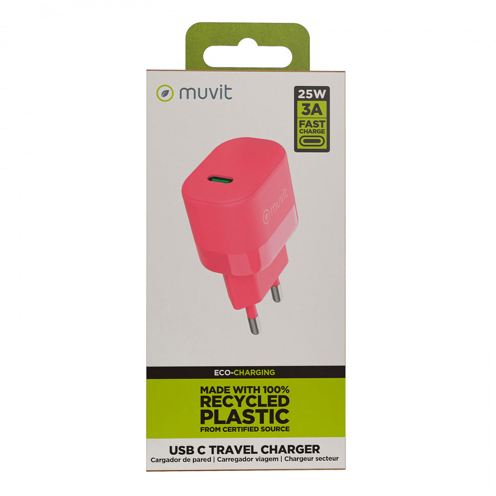 Cargador de Pared Muvit for Change Tipo C PD 25W Magenta