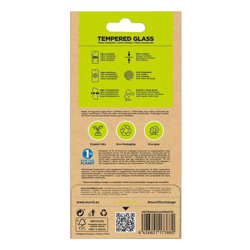 Protector de pantalla Muvit for Change Samsung Galaxy A05S vidrio templado plano