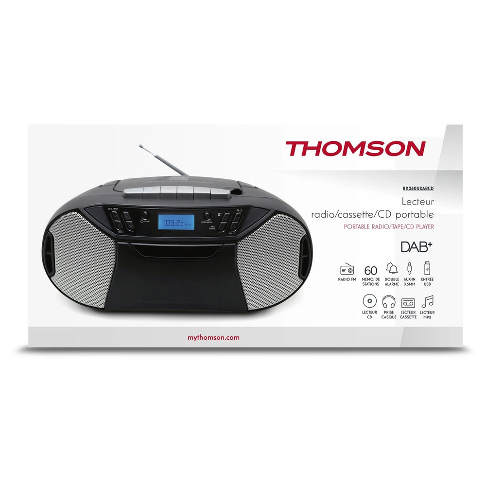 Radio Cassette/CD/Mp3 portátil Thomson RK250UDABCD negro