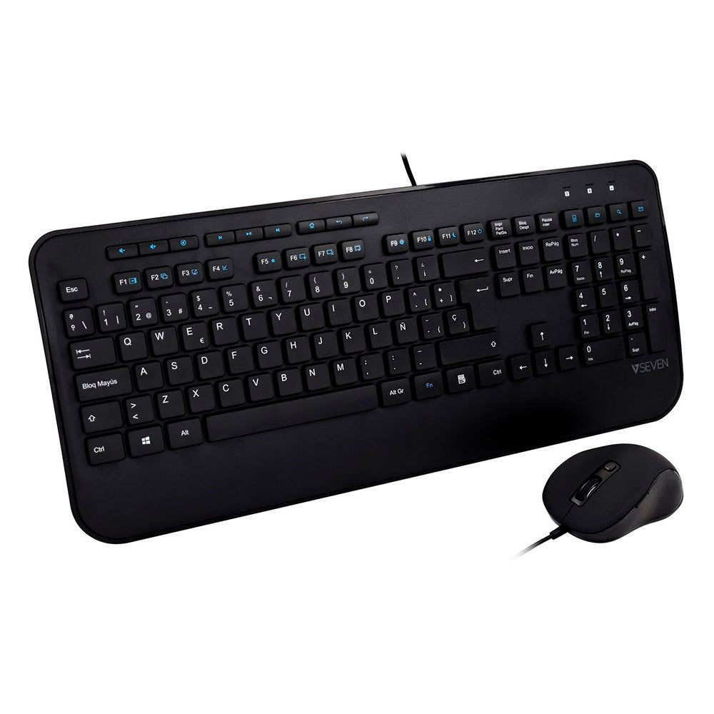 Combinación V7 teclado y ratón USB con reposamuñecas en español (ñ)