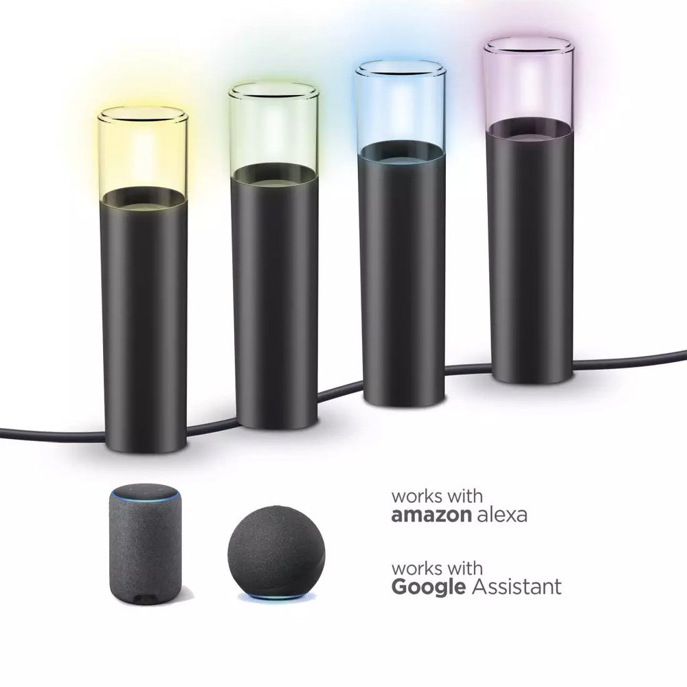 Set 4 balizas outdoor SmartLED KSIX WiFi + APP incluida 12W 200 lúmenes IP65