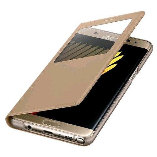 Funda original Samsung S View Cover para Samsung Galaxy Note 7 dorado.