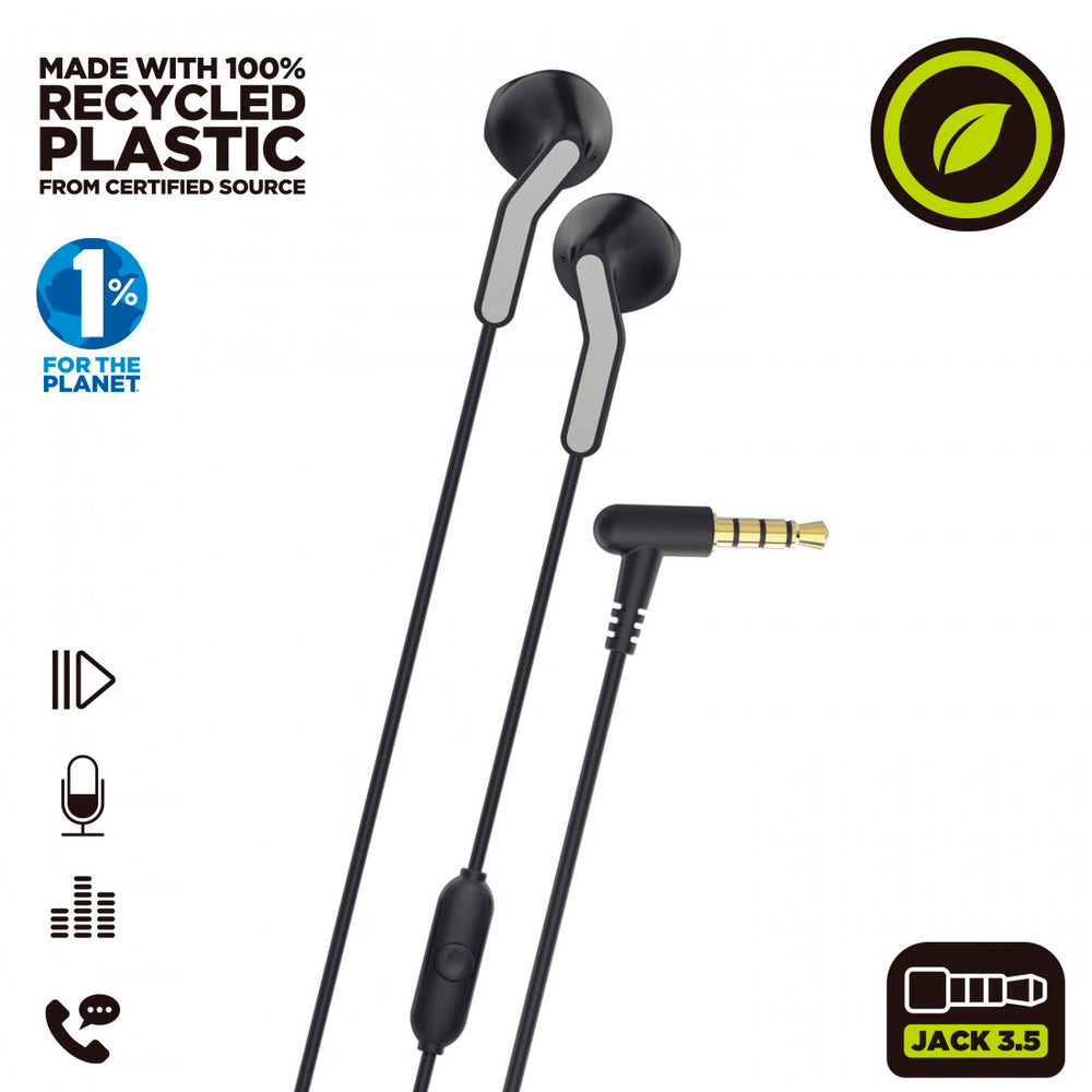 Auriculares estéreo Muvit for Change E56 3.5mm Negro