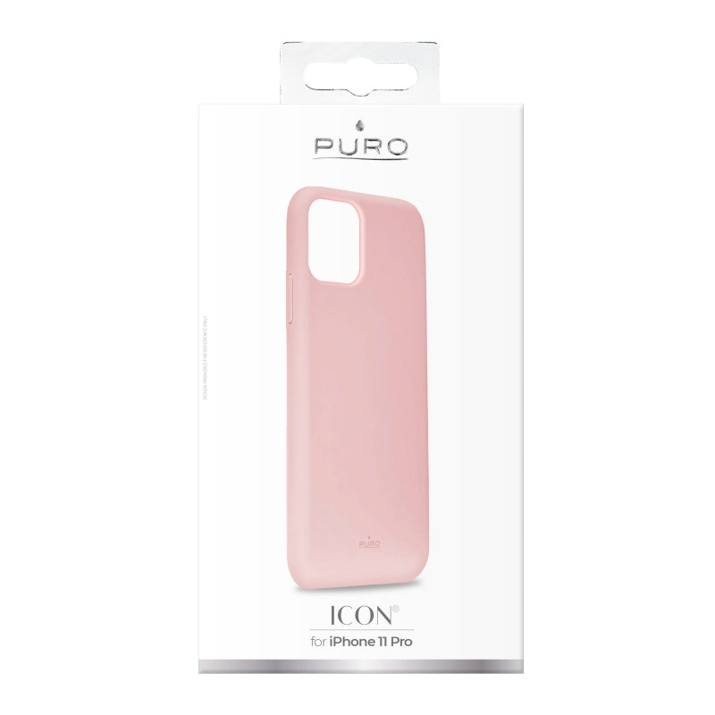 Funda Puro silicona con microfibra para Apple iPhone 11 Pro rosa
