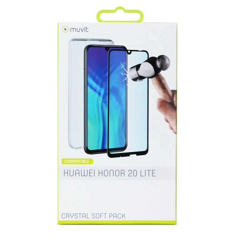 Pack Muvit Honor 20 Lite funda Cristal Soft transparente + protector de pantalla