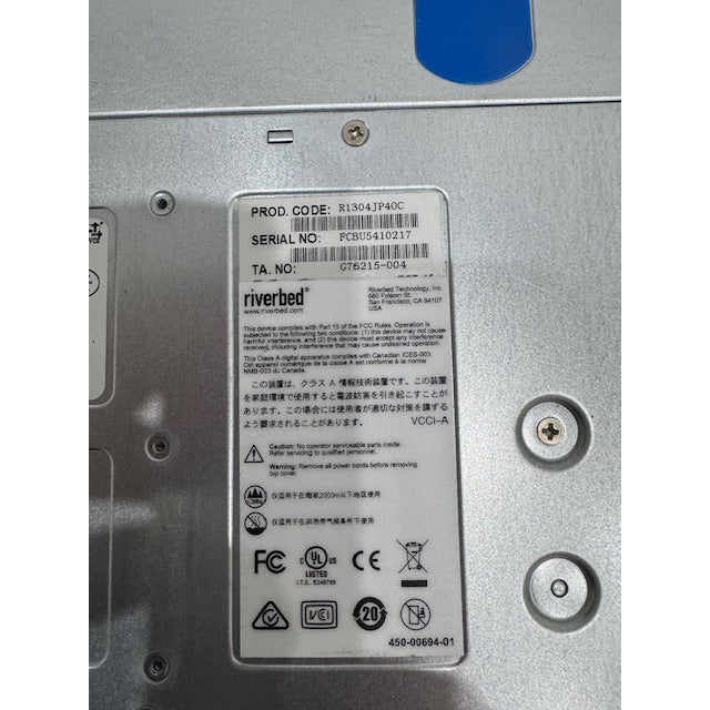 Acelerador WAN para montaje en rack Riverbed Steelhead 3070 CXA-03070-B010 Usado