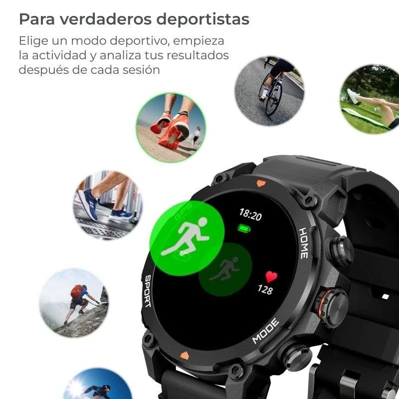 Reloj Smartwatch Ksix Explorer GPS Pantalla AMOLED 1,43 5ATM negro Usado *