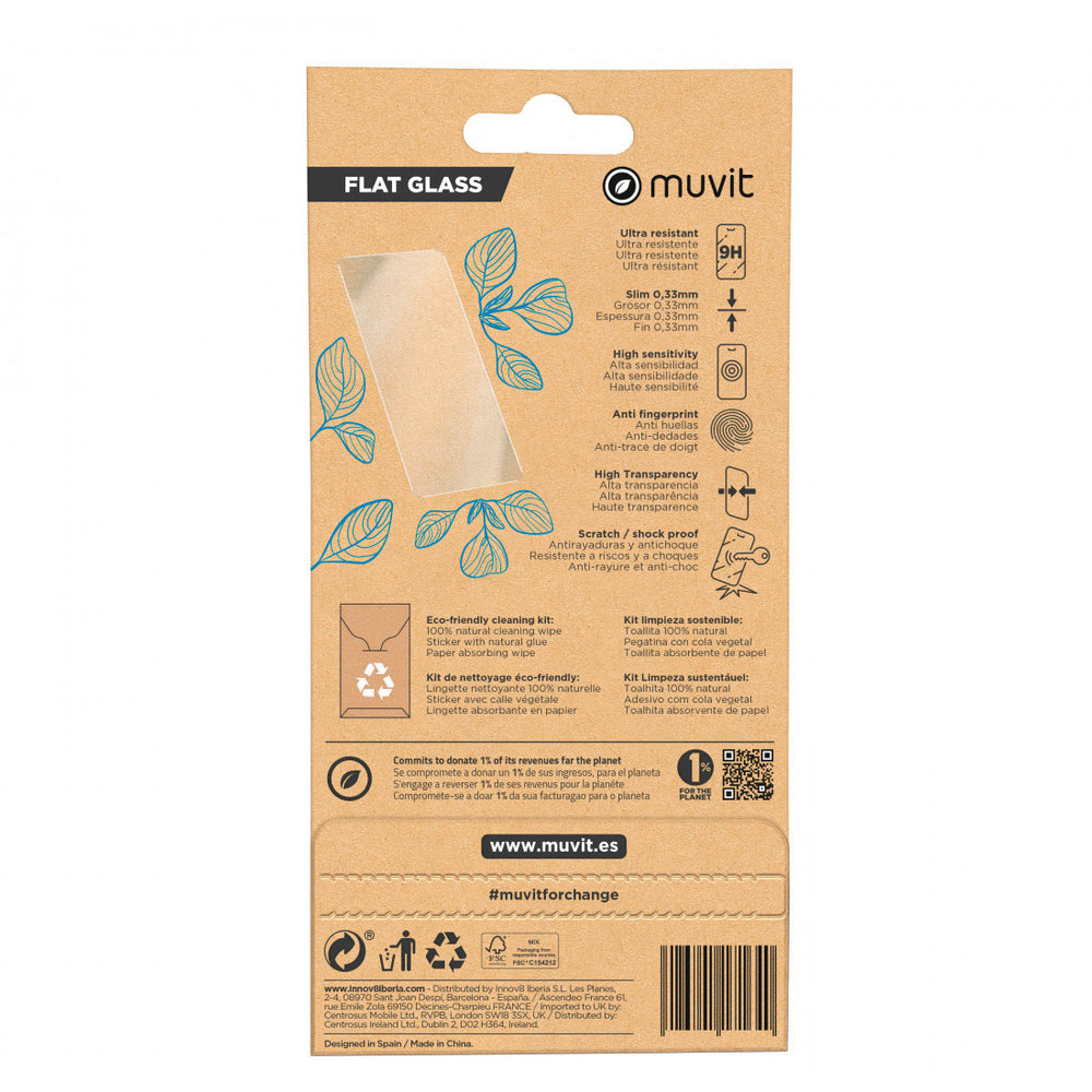 Protector de pantalla Muvit for change anti-blue light para Apple iPhone 15