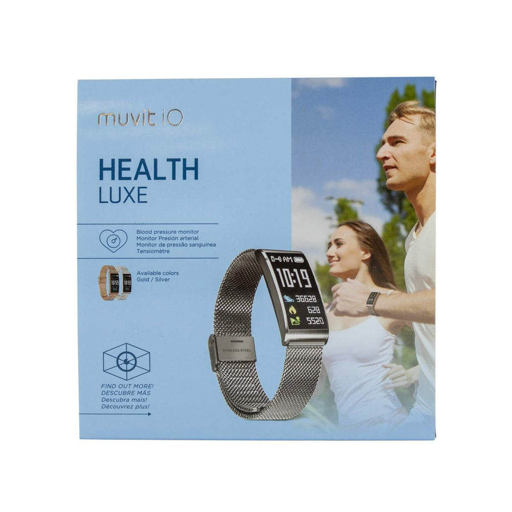 Pulsera de Actividad y Sueño Muvit iO Luxe Aqua Pantalla color correa plateada