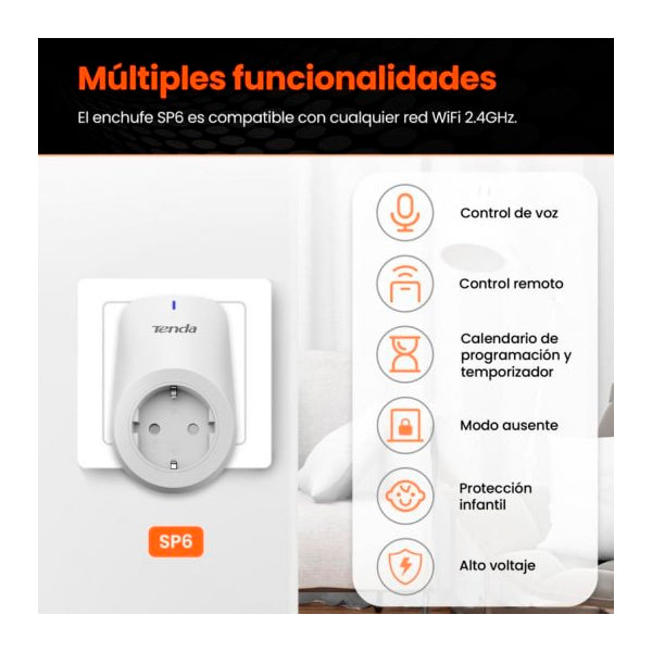 Enchufe Inteligente Tenda Beli SP6 Wifi 16A