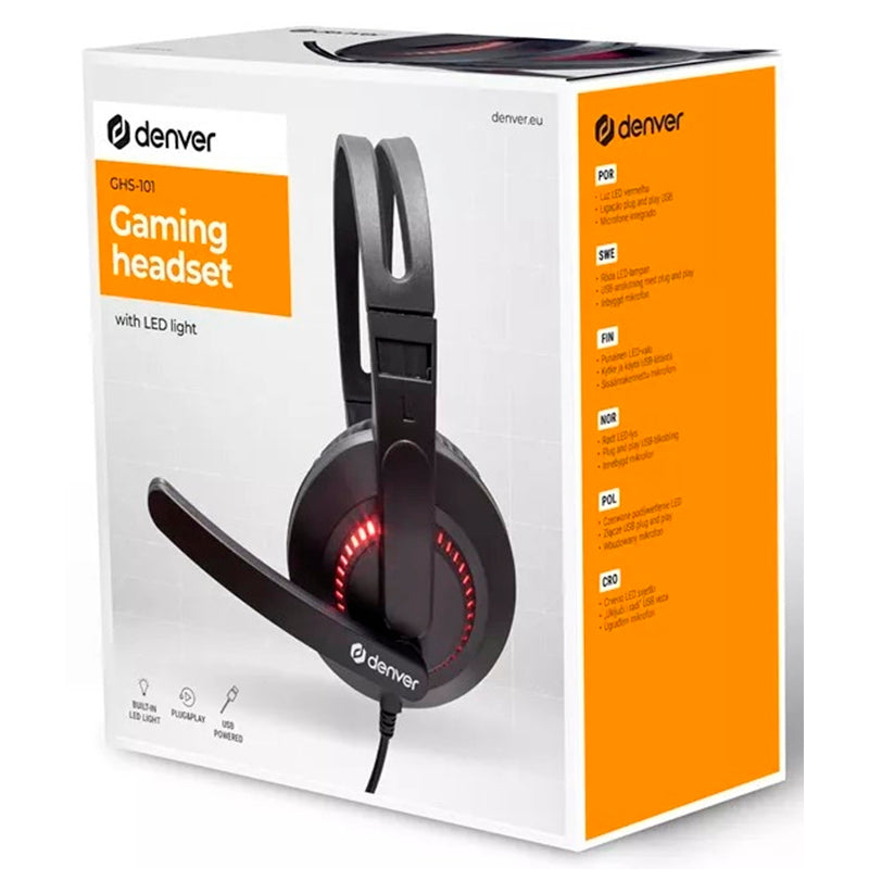 Auriculares con Micrófono Denver Electronics GHS-101/RE Negro