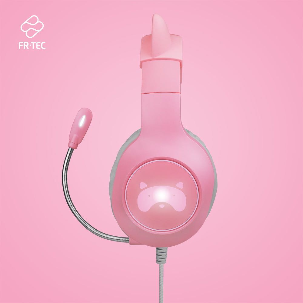 Auriculares TANOOKI Rosa con Orejas de Gato FR-TEC Multiplataforma
