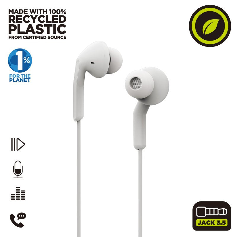 Auriculares estéreo Muvit for Change E57 3.5mm Blanco