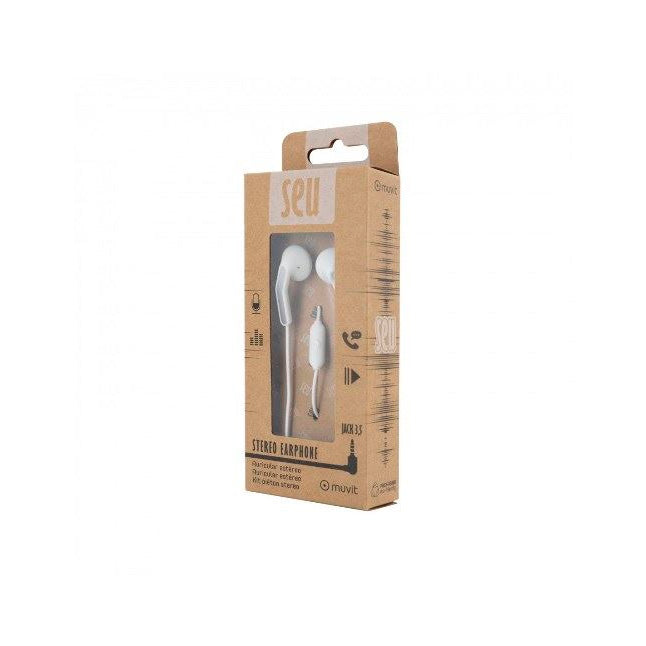 Auriculares Muvit estereo SEU 3.5mm blancos