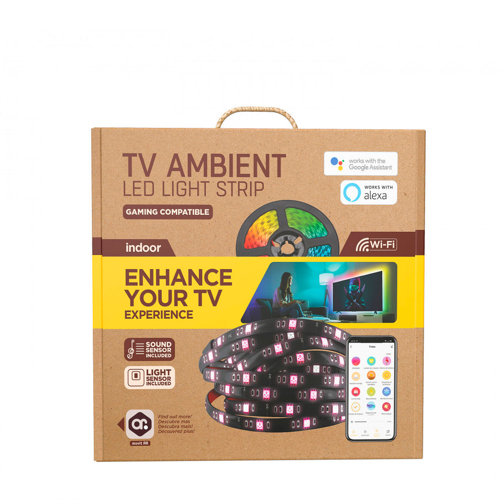 Muvit iO Tira LED USB WiFi TV RGB 3m con sensor ambiental y de sonido*Sin manual