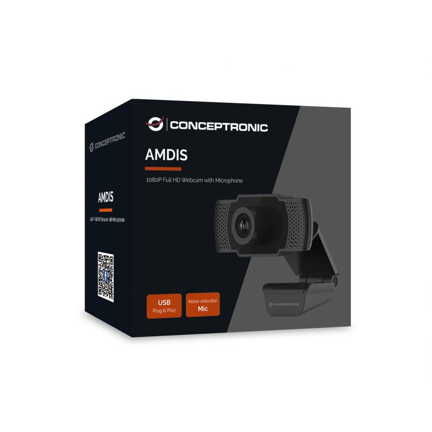 Webcam Conceptronic AMDIS01B USB 30FPS 90º con micrófono integrado