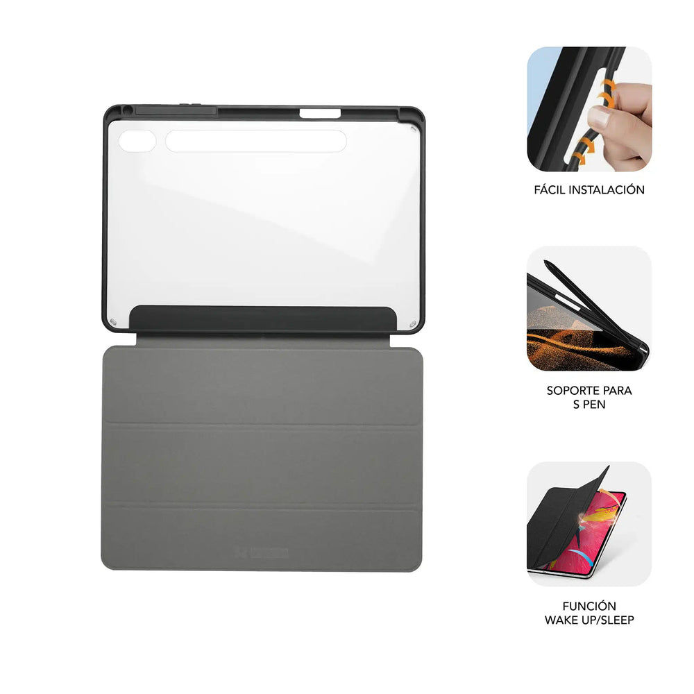Funda Subblim Clear Shock Case Negra para Samsung Galaxy Tab S9/S9 FE 10,9″