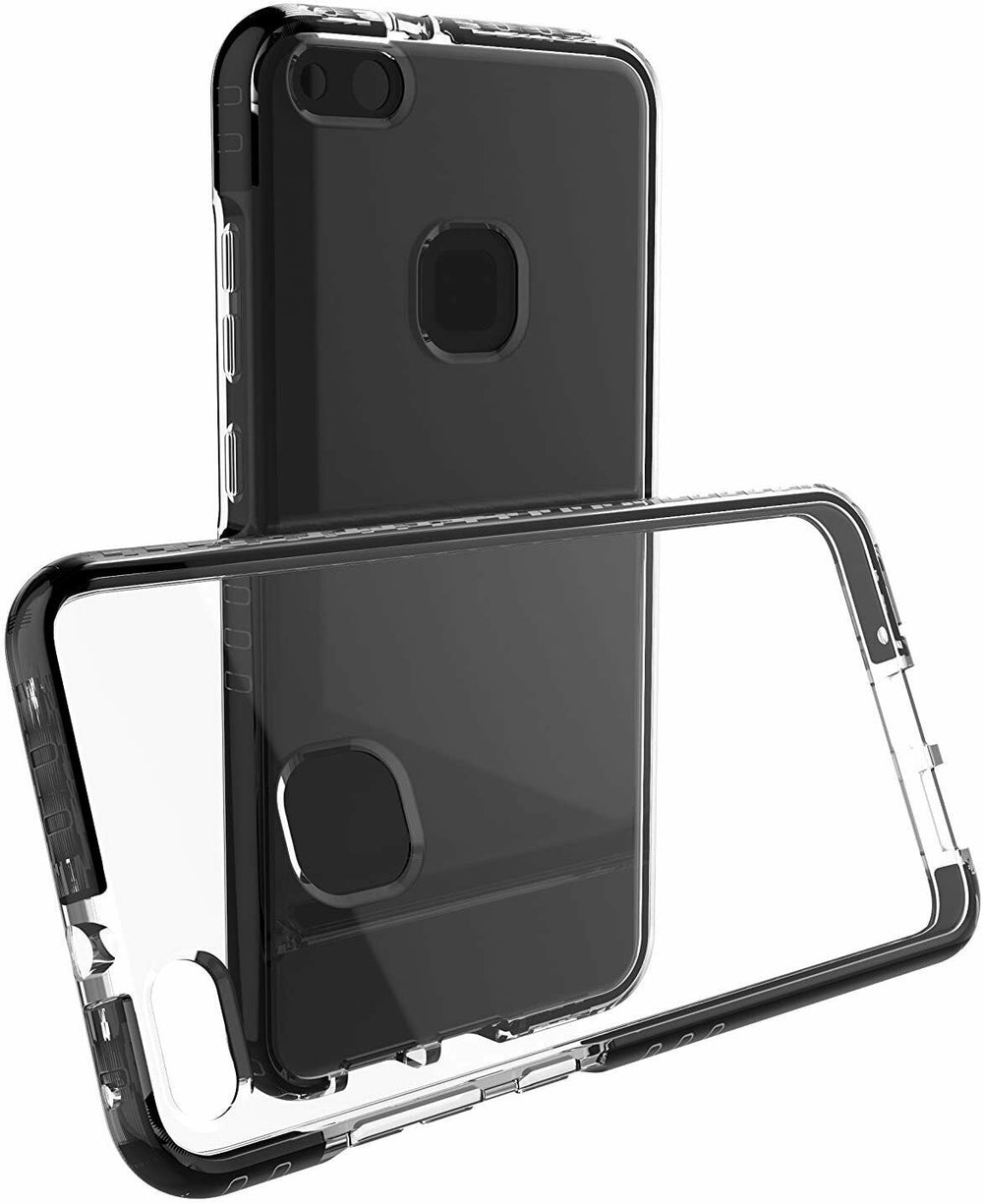 Funda Muvit Pro Cristal Soft Bump Huawei Mate 10 Lite transparente borde negro.