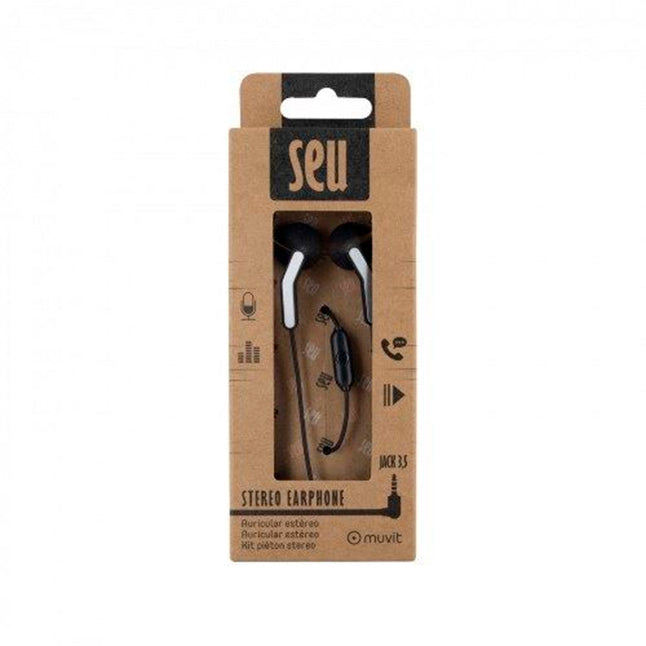 Auriculares Muvit estereo SEU 3.5mm negros