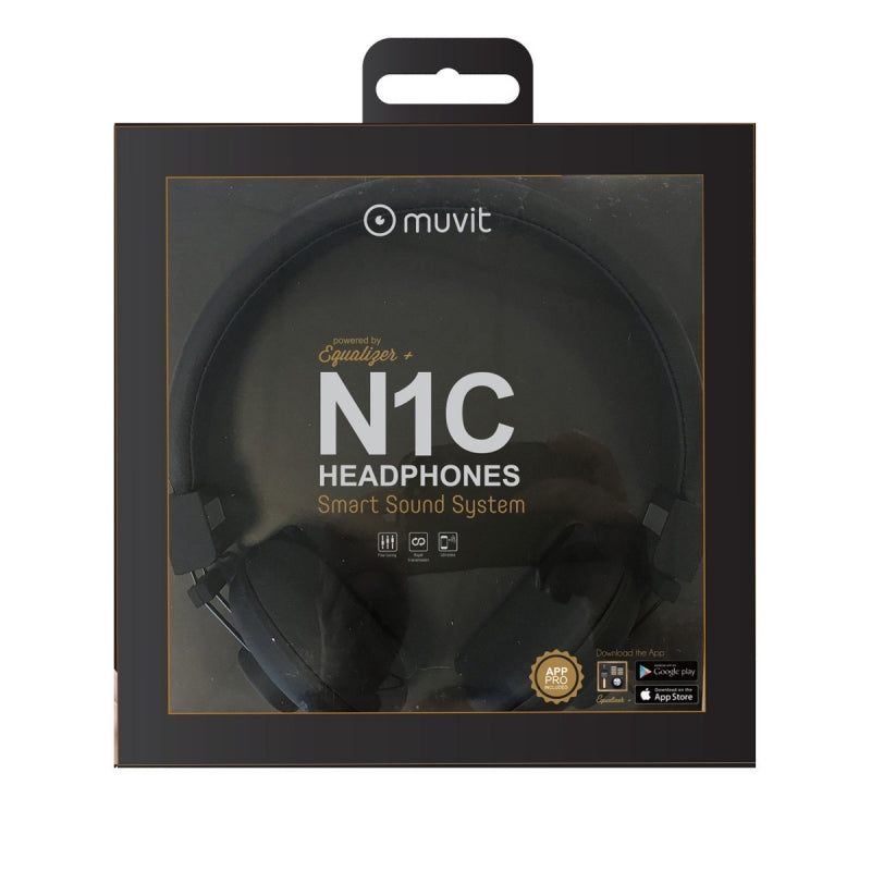 Cascos Stereo 3.5mm N1C Muvit iO color negro, conexión jack (NUEVO)