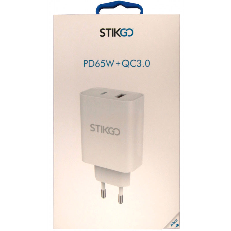 Cargador de Pared universal StikGo STIK00736 tipo C + QC3.0