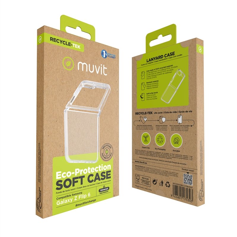 Funda Muvit for change para Samsung Galaxy Z Flip6 transparente