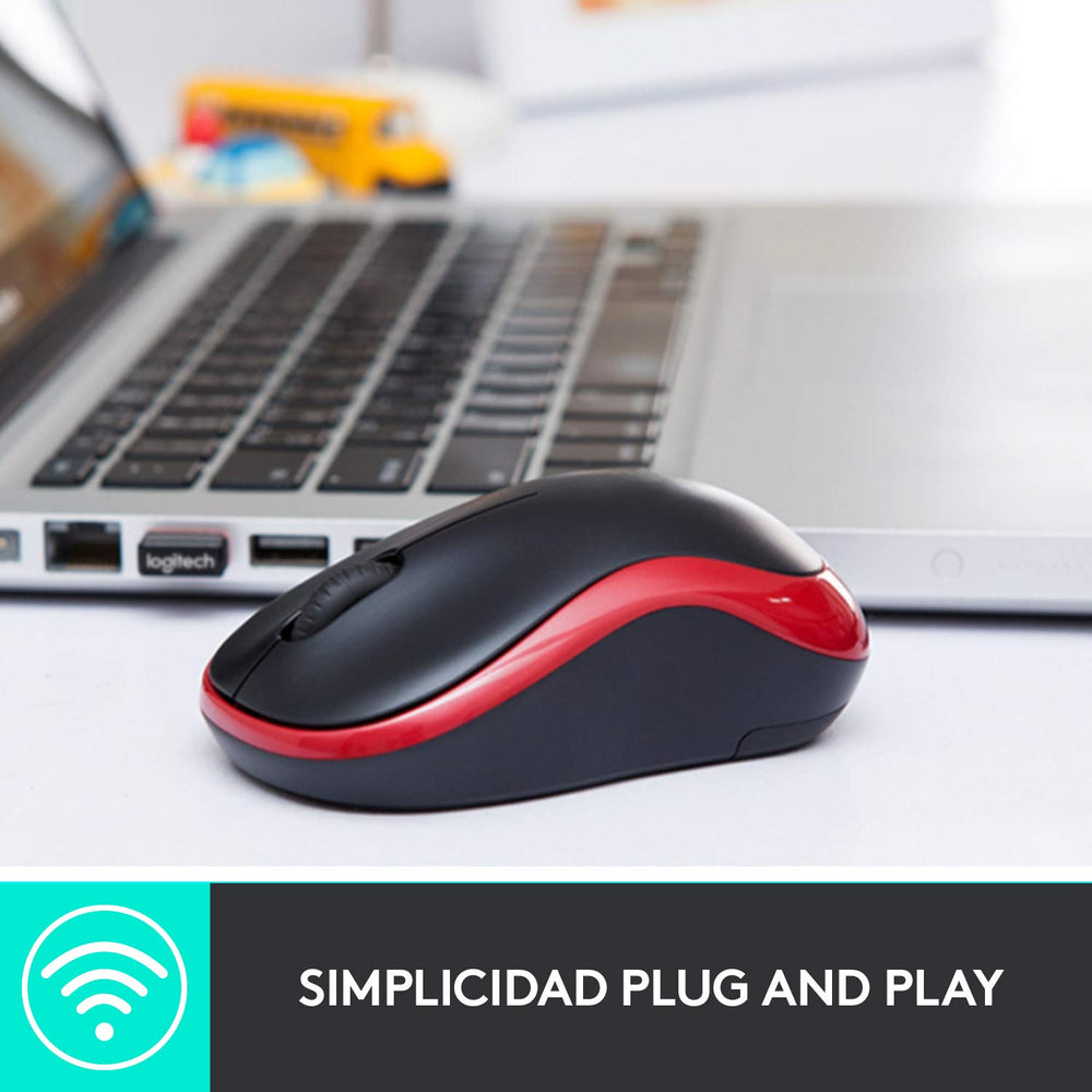 Logitech M185 Ratón inalámbrico Rojo Usado