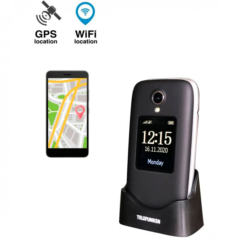 Teléfono Móvil Telefunken S560 para personas mayores Negro Libre