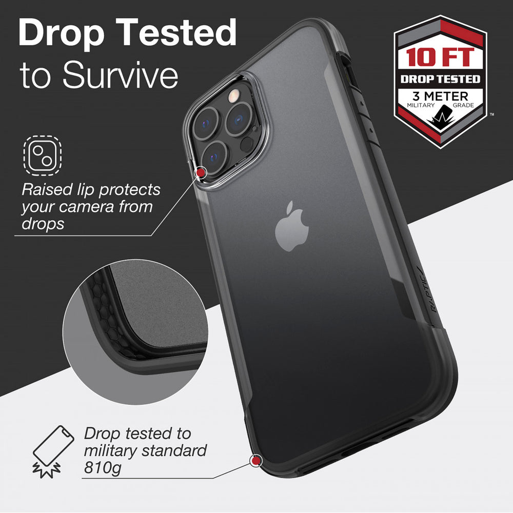 Funda Raptic Terrain para Apple iPhone 13 Pro Max negra/transparente