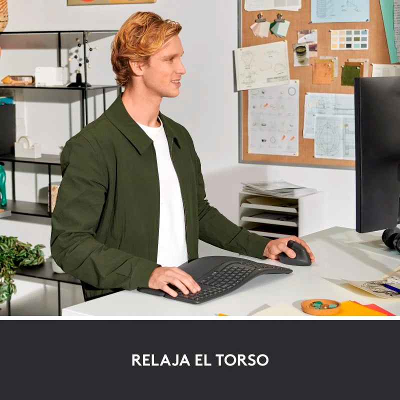 Logitech Lift Ratón Inalámbrico Vertical para Zurdos 4000 DPI Gris-Negro Usado *