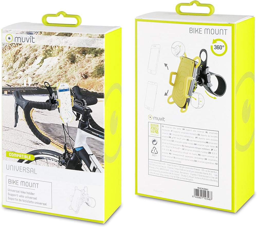 Soporte bicicleta/moto universal Muvit MUCHL0063 Hasta 6» color amarillo.